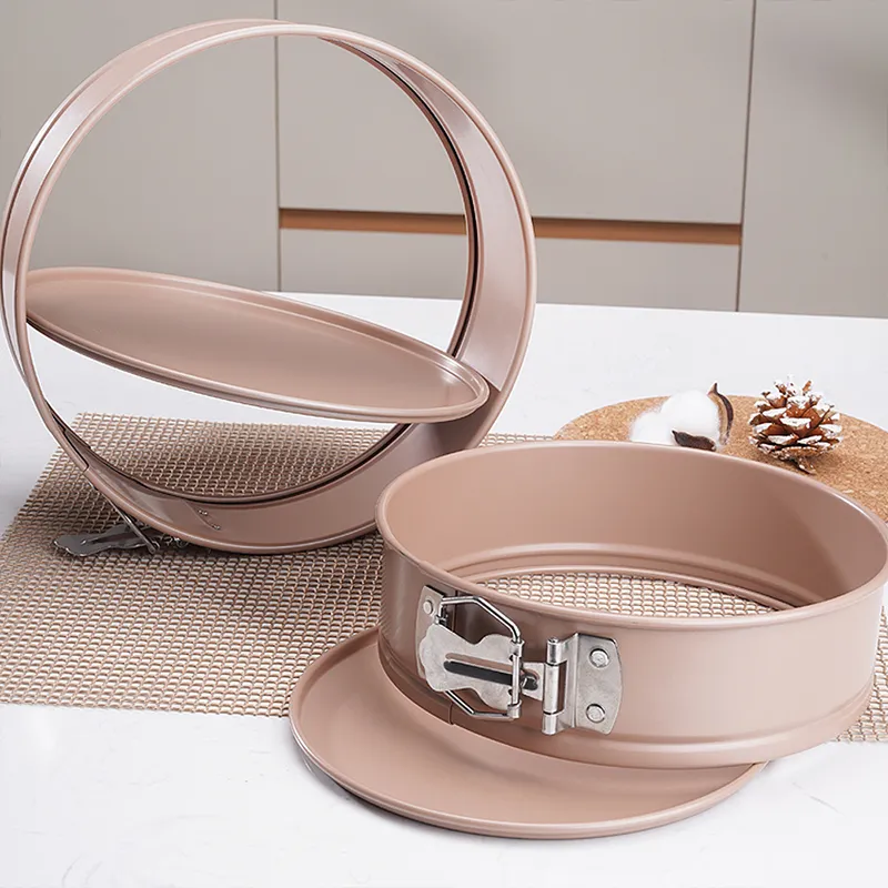 two round springform pans with tight leak-proof seals and detachable bottoms