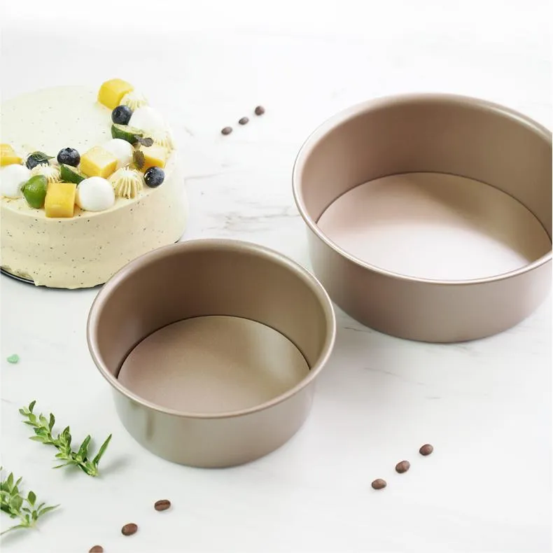 6 inch and 8 Inch Nonstick Round Cake Pans Set of 2, Cheesecake Pans Removable Bottom Set, Carbon Steel Baking Pan Set