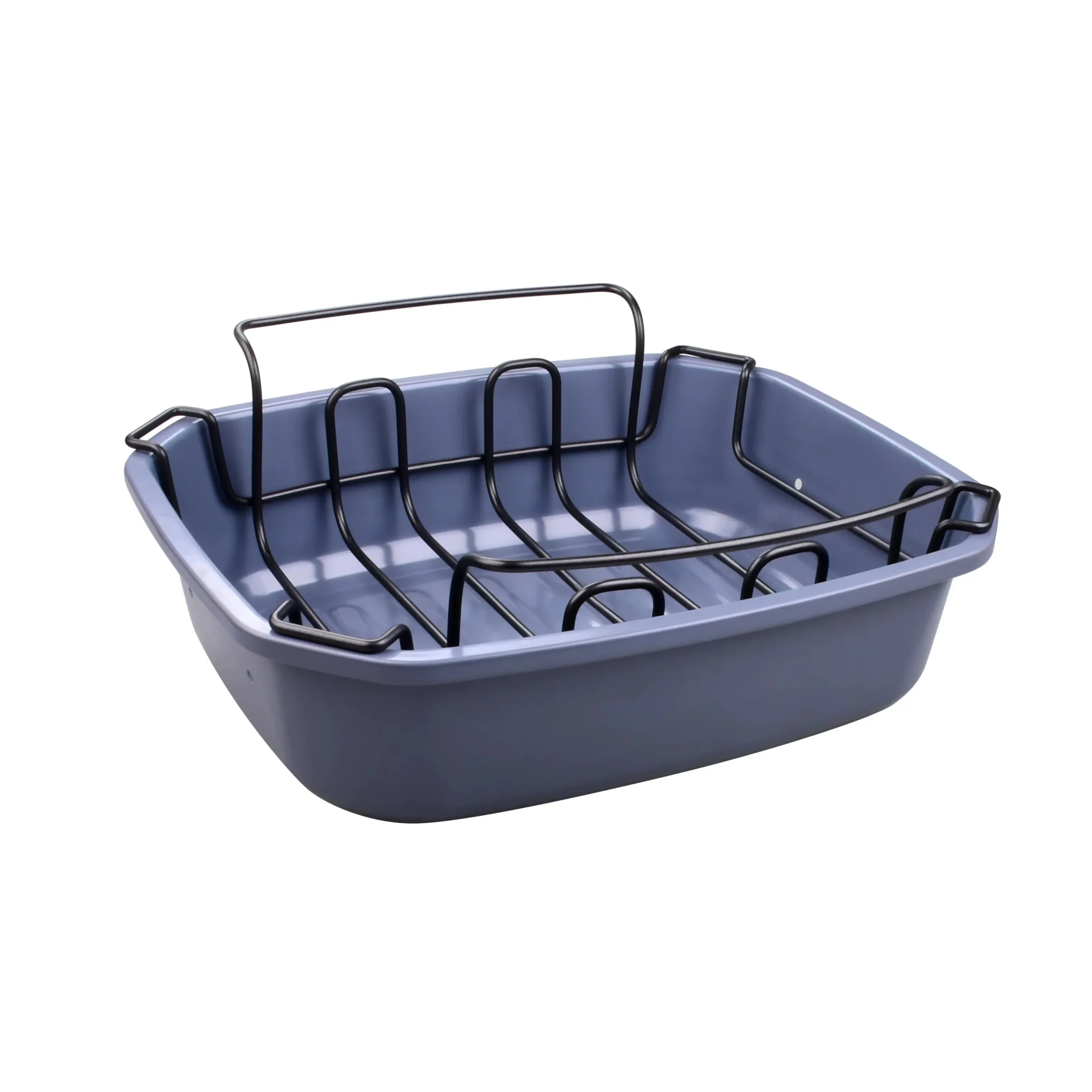 Bonray Homeware-Custom Roaster Pan Factory-Torradeira de metal para perus com grelha de arame-Cor azul