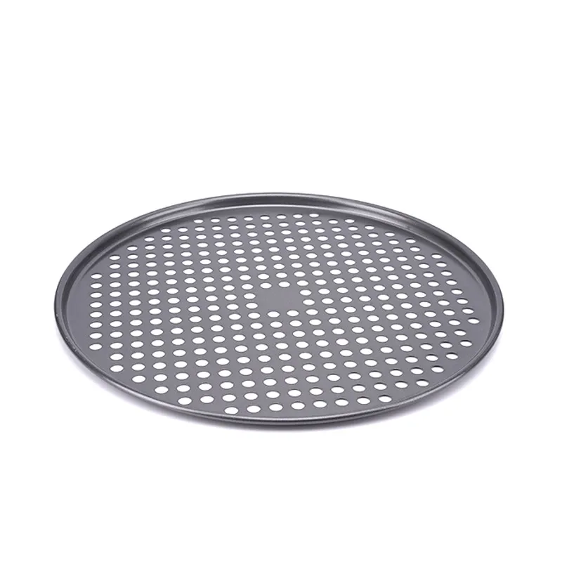 14.5 inch dark Grey Nonstick Perforated Pizza Tray round pizza pan with holes