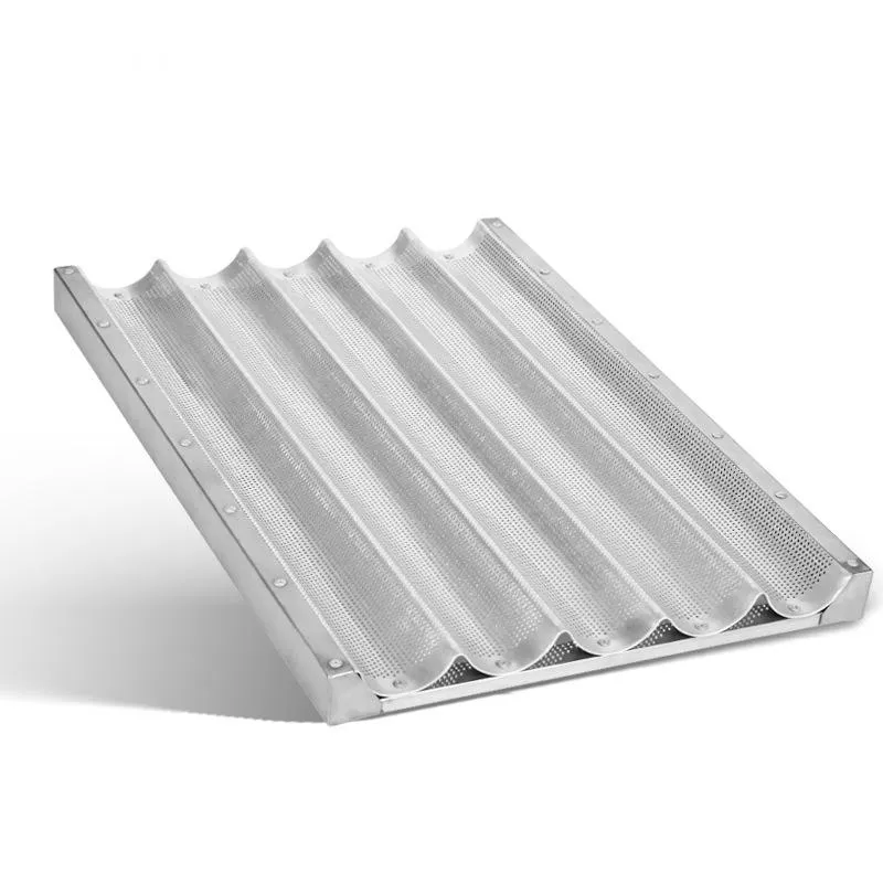 glazed perforated baguette baking pan with stainless steel frame-Commercial Bakeware Supplier